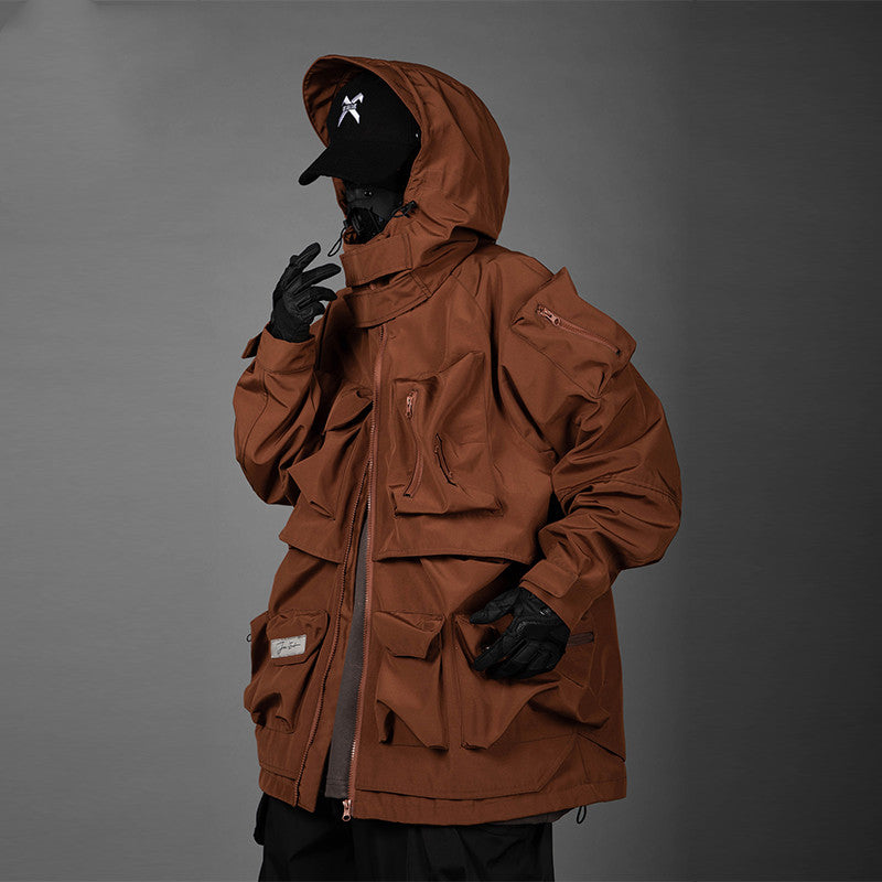 Hooded Work Clothes Three-dimensional Multi-pocket Jacket