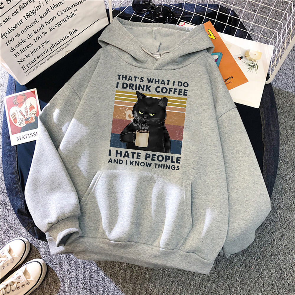 Women's Creative Versatile Printed Cat Hoodie