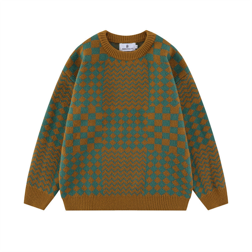 Herre ternet strikpullover