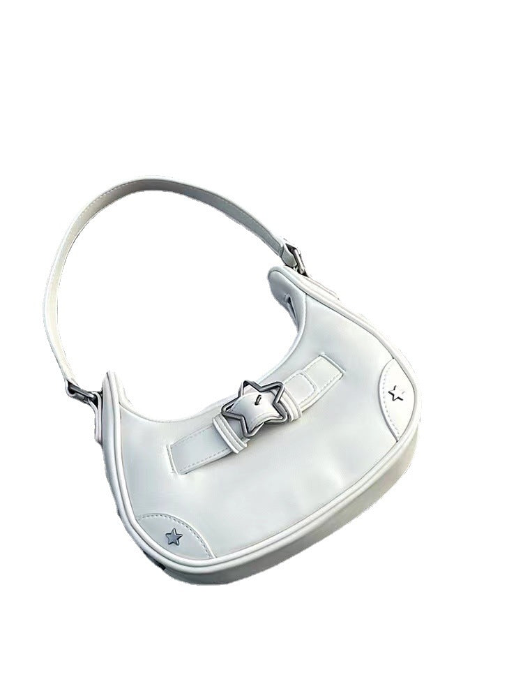 Baguette Bag Female Hot Girl Underarm Bag PU Leather Star Bag