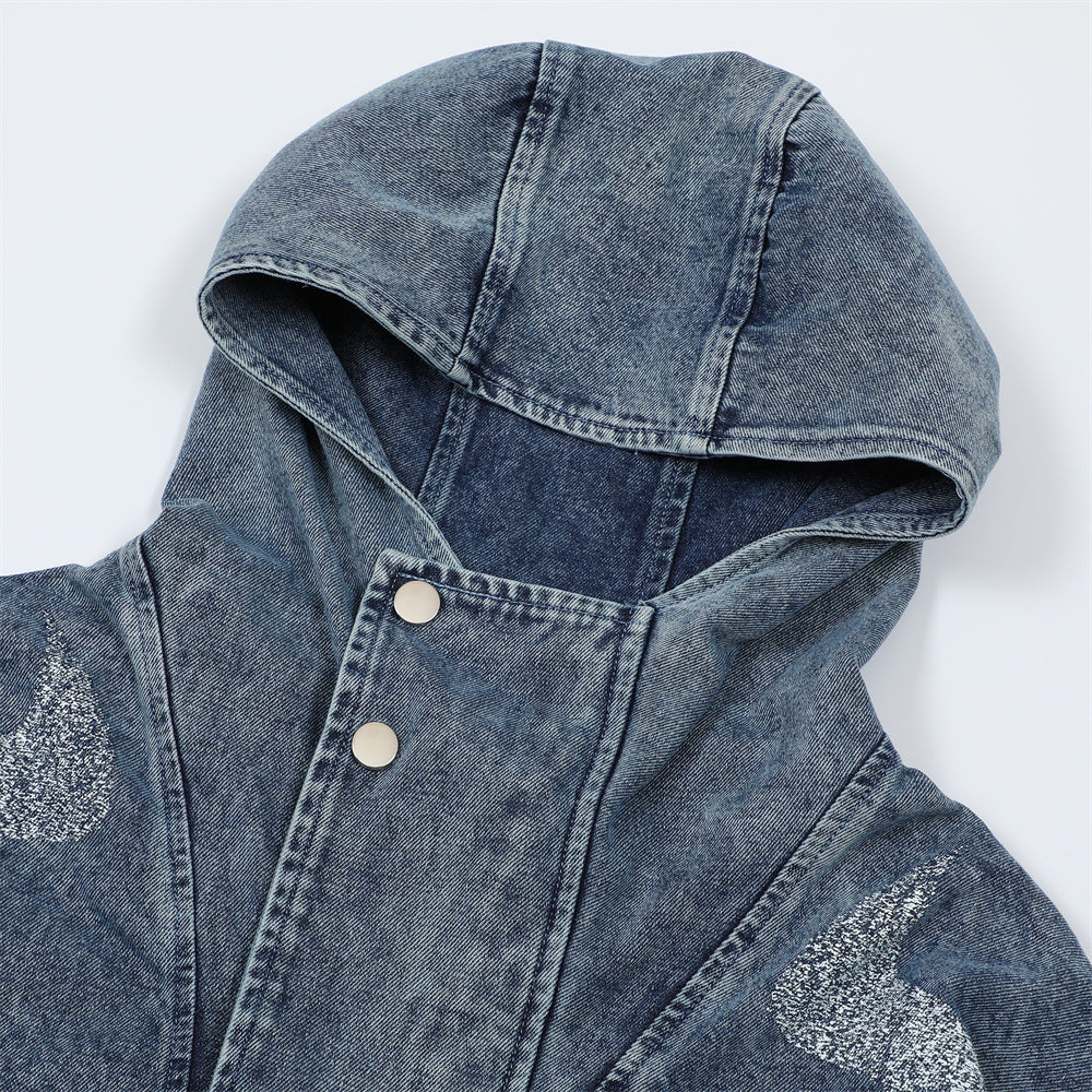 Men's Washed And Worn Side Seam Sidekick Hooded Jacket