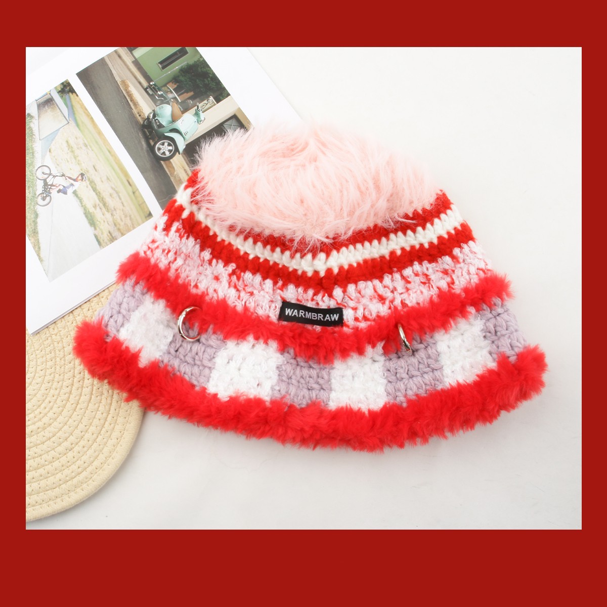 Crochet Woolen Bucket Hat Korean Punk Knitted