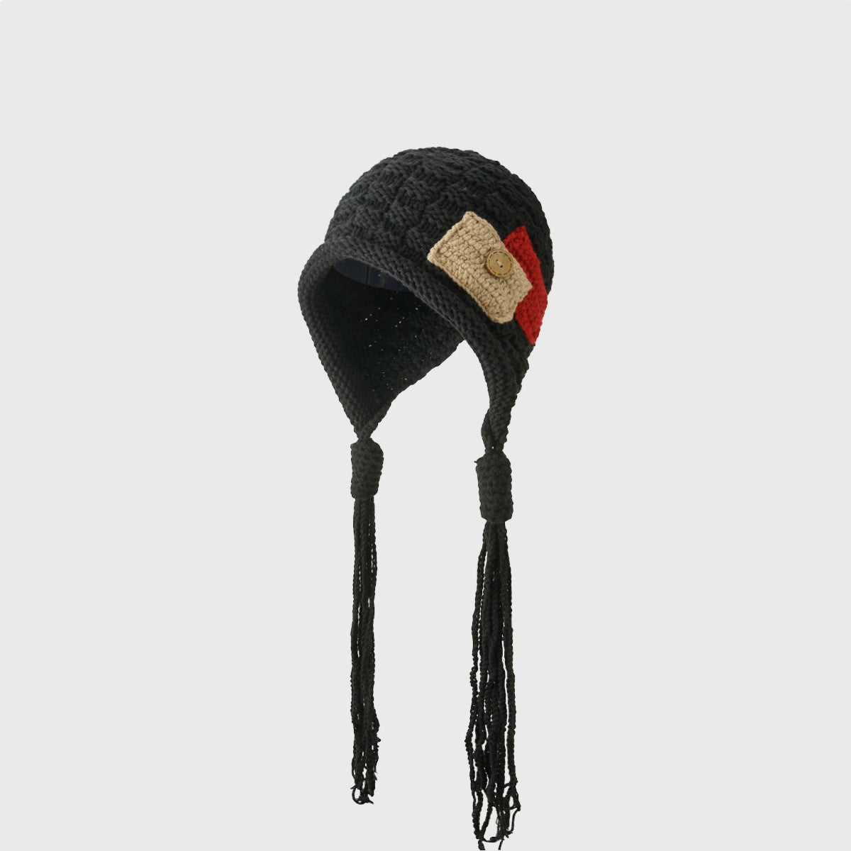 Chinese Ethnic Style Tassel Warm Ear Protection Woolen Cap