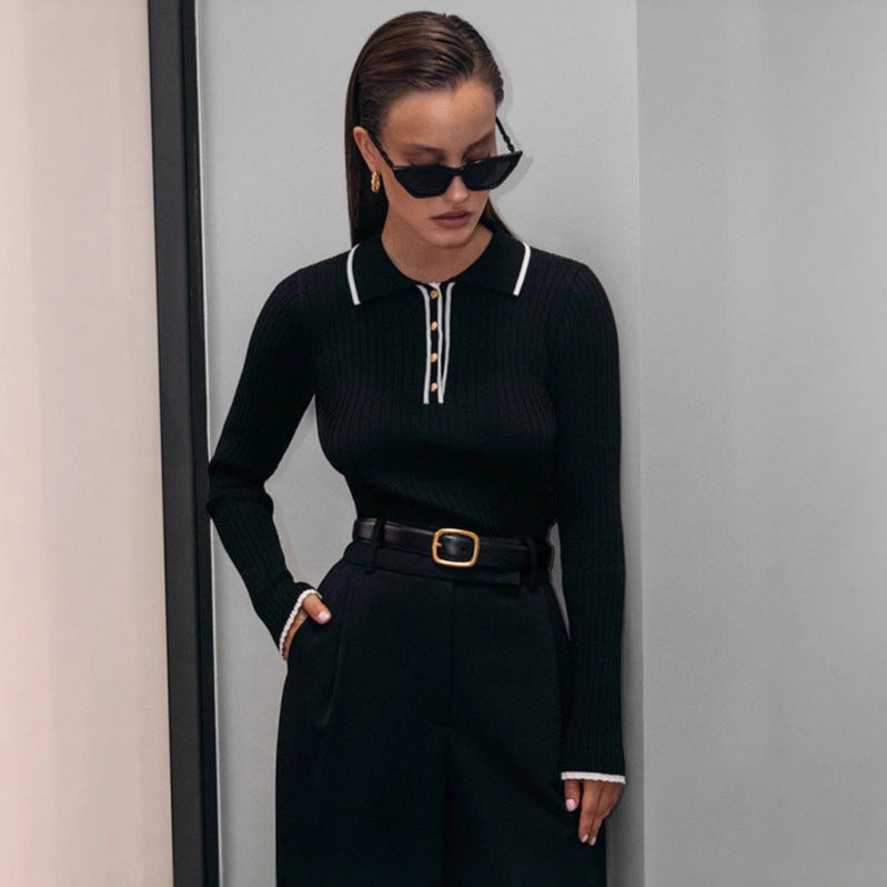 Skjorte fransk stil slim fit nedsunket stribe
