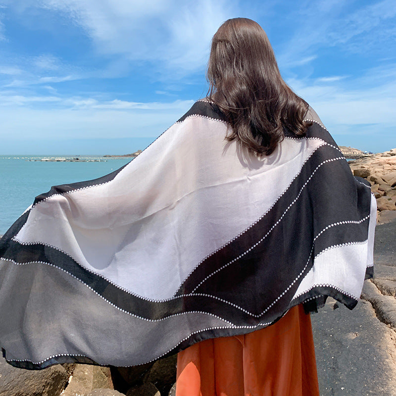 Women's Thin Ethnic Style Scarf Oversized Sunscreen Shawl
