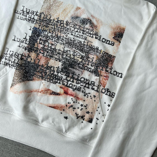 Personlig mørk sweatshirt til kvinder med print, casual hættetrøje