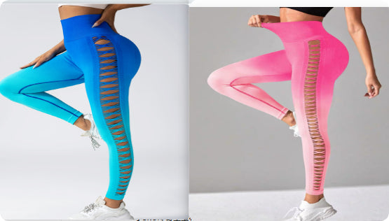 Drop Dyed Tight Seamless High Elastic Hip Raise Yoga Pants