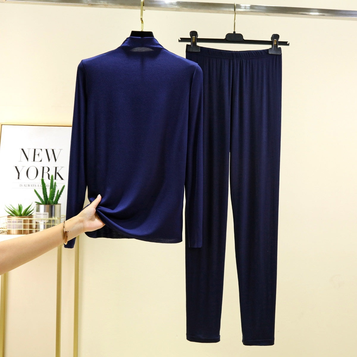 Long Sleeve Modal Semi-high Neck Base Set