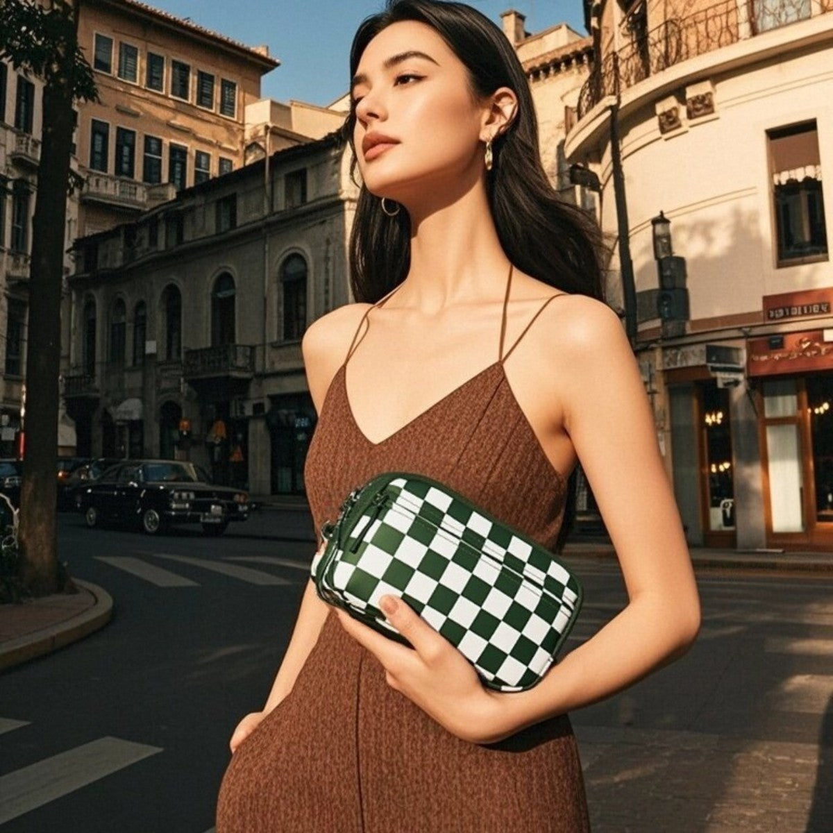 Women's Crossbody Bag, Oxford Cloth, Large Capacity, Small Square Bag