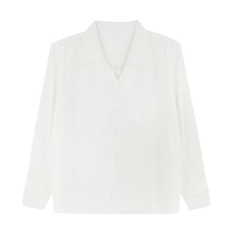 Draping Cuban Collar Loose Shirt All-match Texture