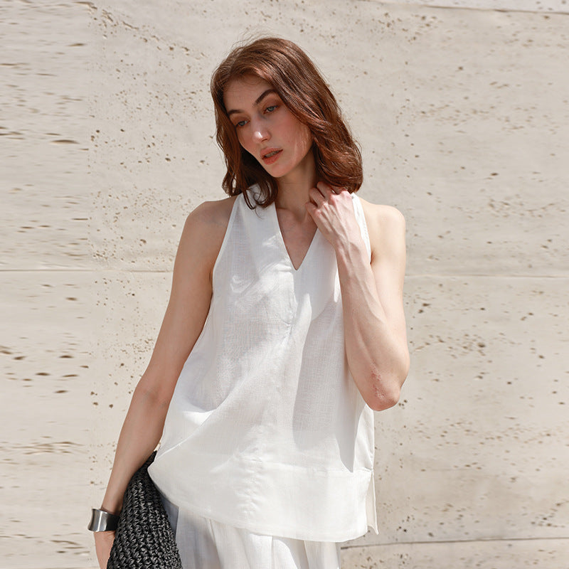 Halterneck Vest Women's Summer Vacation Spaghetti Straps Top Shirt