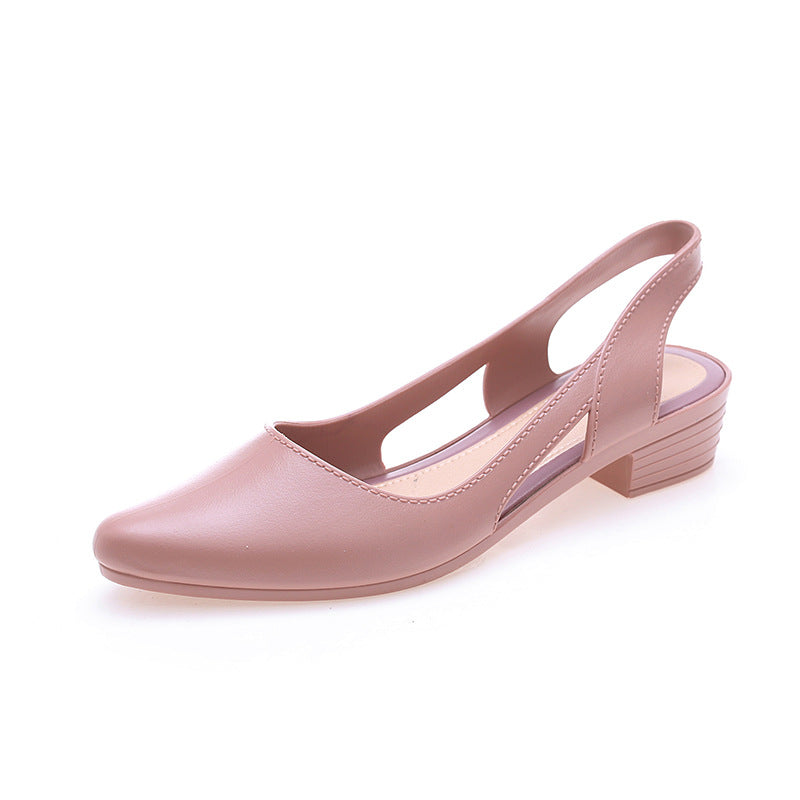 Fashion Casual Sandals Women's Low-cut Plastic Flat Sandals