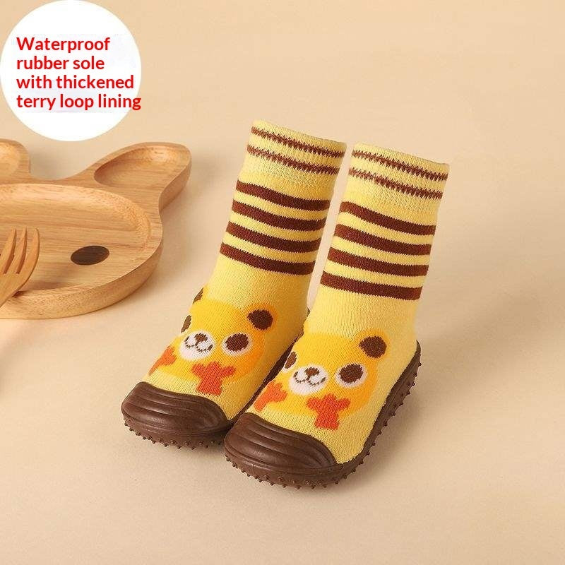 Thickened Non-slip Waterproof Floor Socks With Rubber Soles For Babies