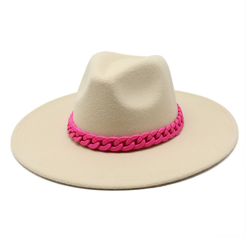 Men's And Women's Large Brim Wool Top Hat