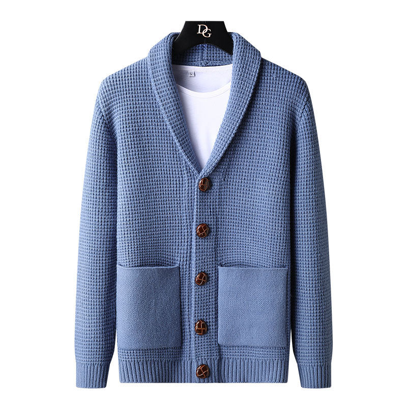 Lapel Button Cardigan Sweater Men's Korean Style