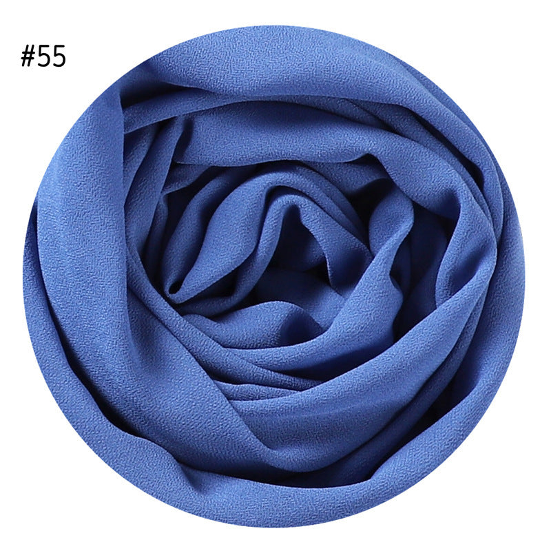 Women's Simple And Versatile Solid Color Pearl Chiffon Scarf