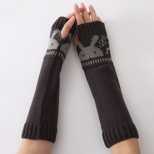 Ladies Knitted Half Finger Arm Sleeves