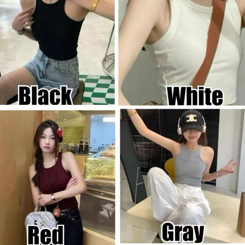 Cotton Vest Summer With Chest Pad Fixed Cup Versatile Inner Match