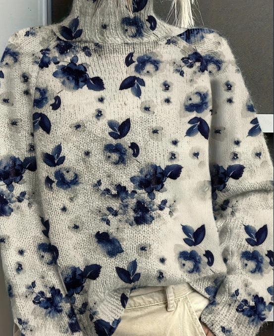 Women's Abstract Printing Casual Cardigan Sweater