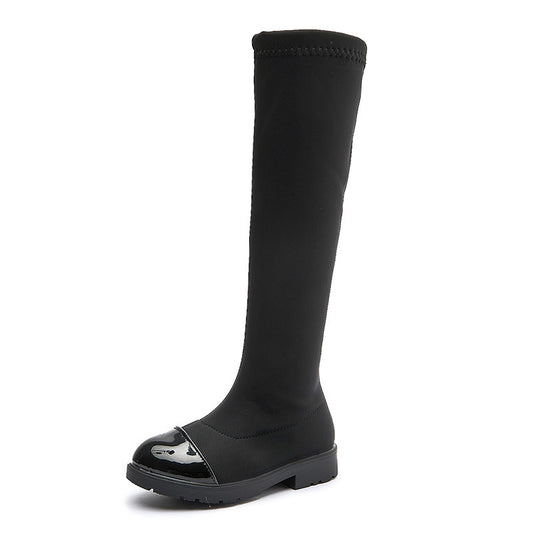 Stretch Fabric Single High Tube Autumn And Winter Girls Boots