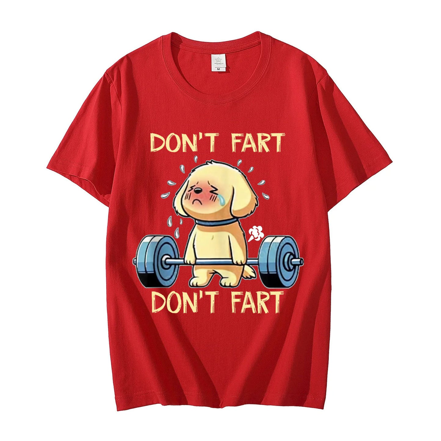 No Fart Funny Weightlifting Dog Pattern T-shirt Premium