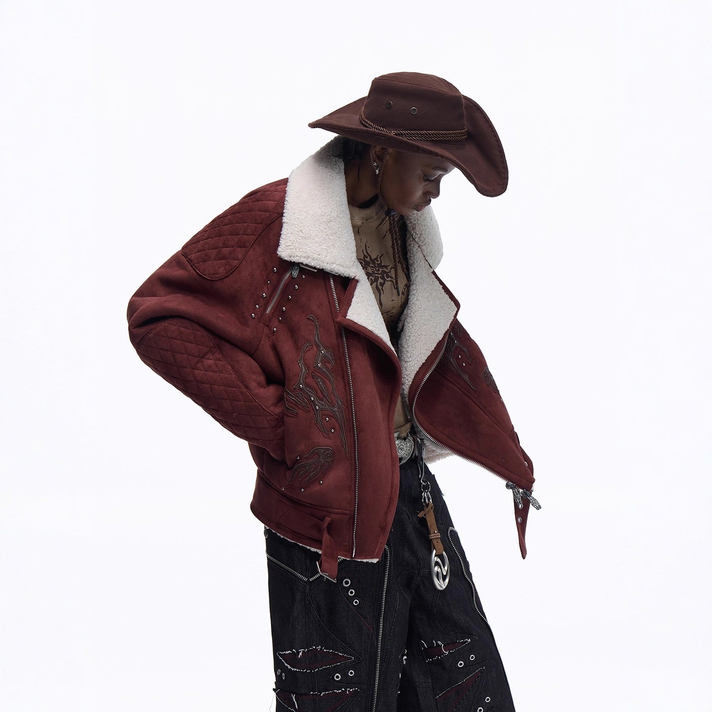 Trendy Plush Coat With A Retro Design-forward Lapel