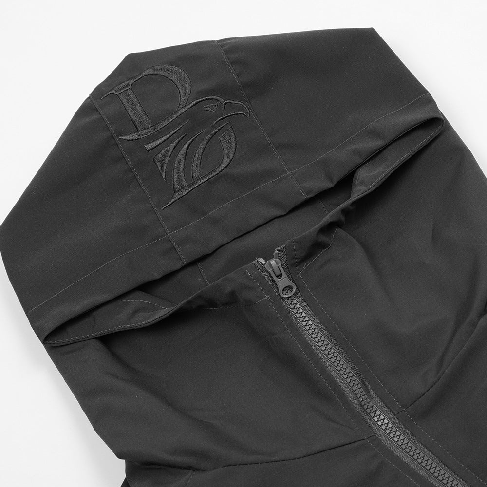 Heavy Coat With Irregular Zip Pockets