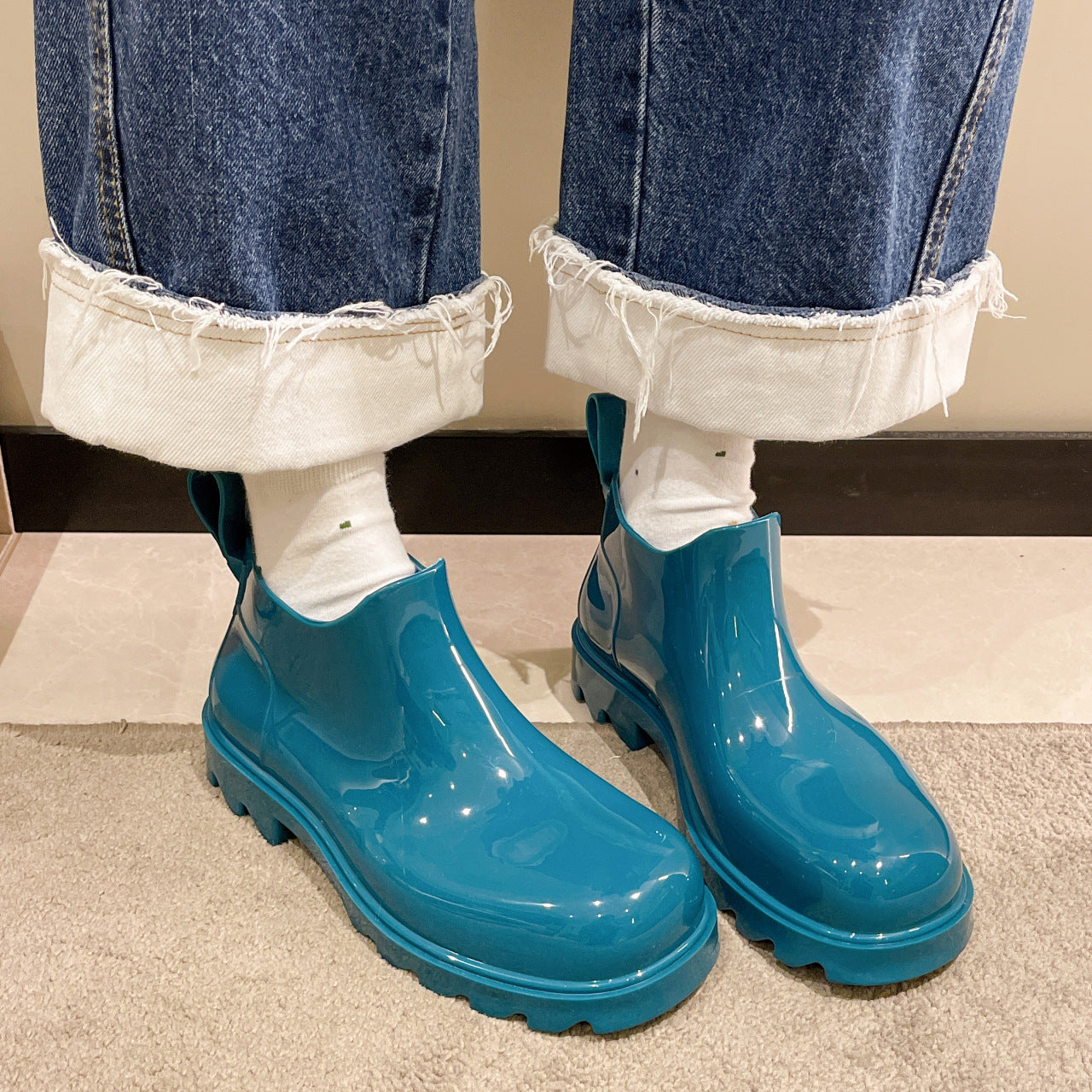 Fashion Candy Color Rubber Anti-Slip Rain Boots