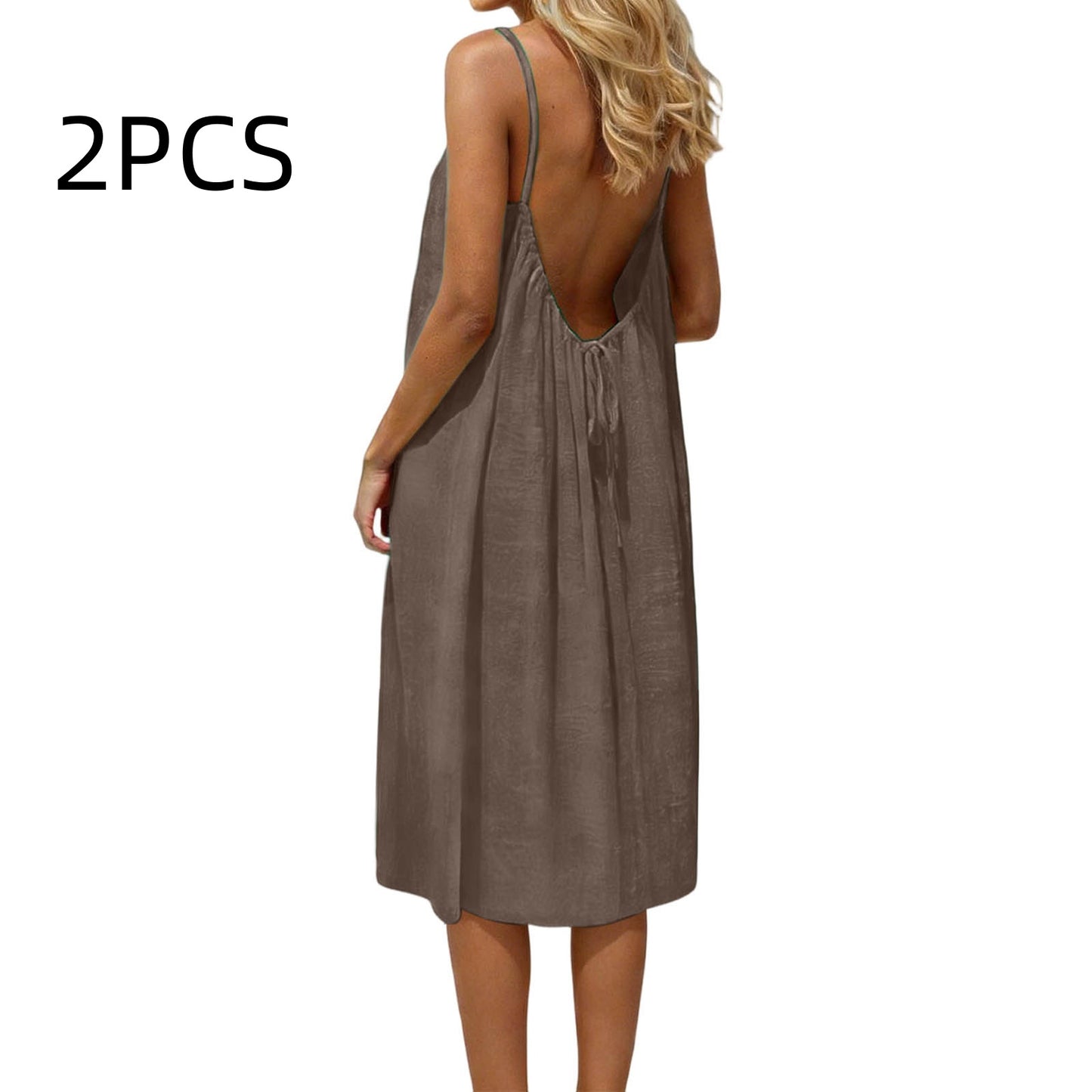 Ice Silk Linen Dress Plus-size Womens Fashion