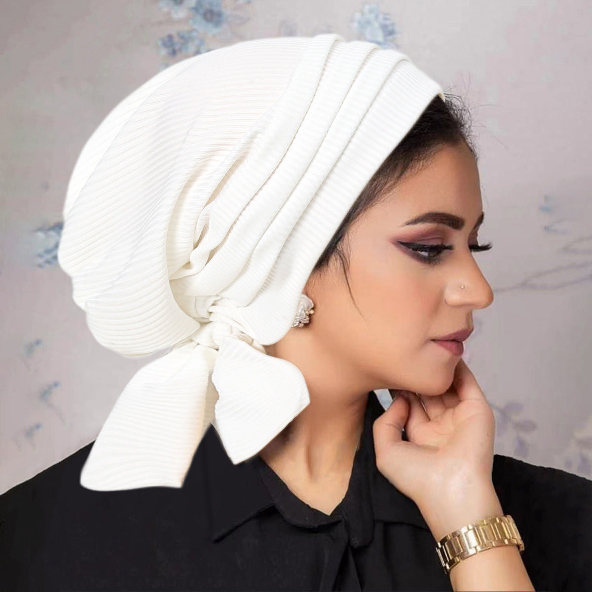 Solid Color Thread Long Tail Tam-o'-shanter Women's Hat