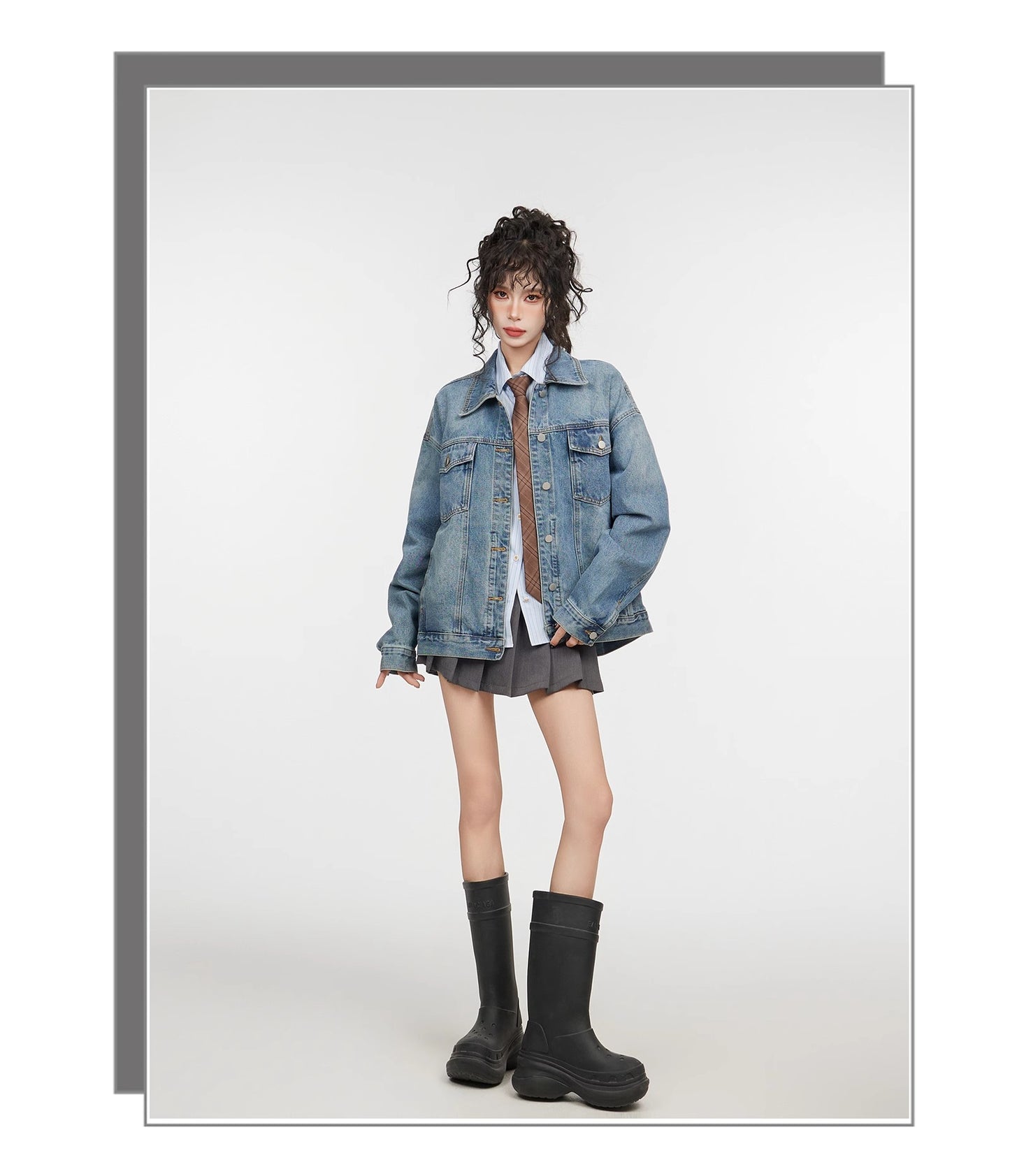 Retro Blue Denim Coat Women's Loose