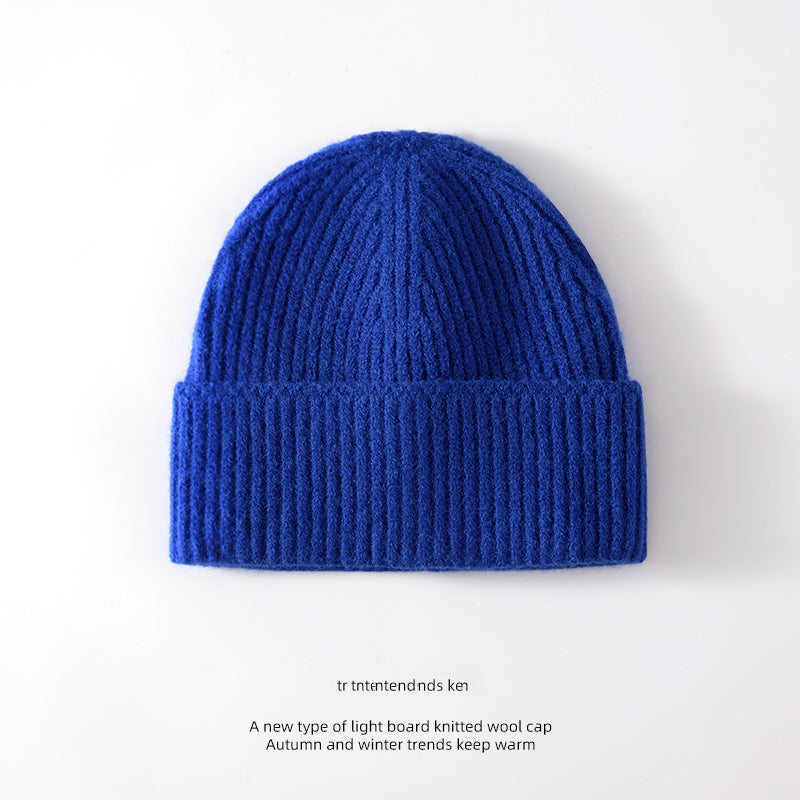 Fashion Solid Color Wool Hat Loose Warm