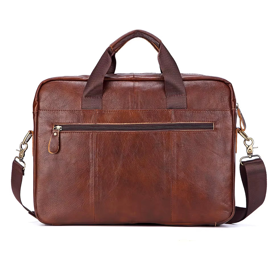 Men's Genuine Leather Messenger Bags for Business and Travel - Casual Laptop Crossbody Shoulder Bags
