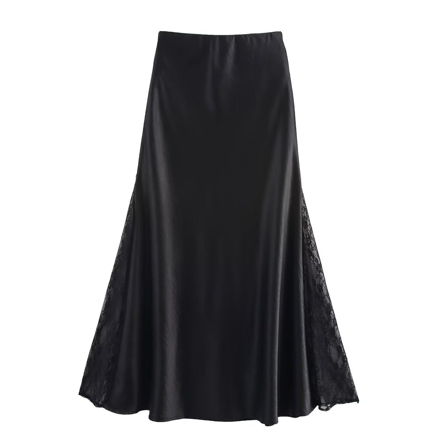 Spring And Summer Double-sided Lace High Open Fishtail Large Swing Satin Dress Skirt Skirt