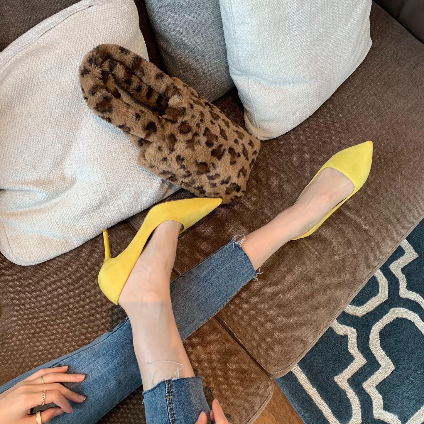 Simple Temperament OL Commuter Shallow Stiletto Heel Shoes Women's Shoes