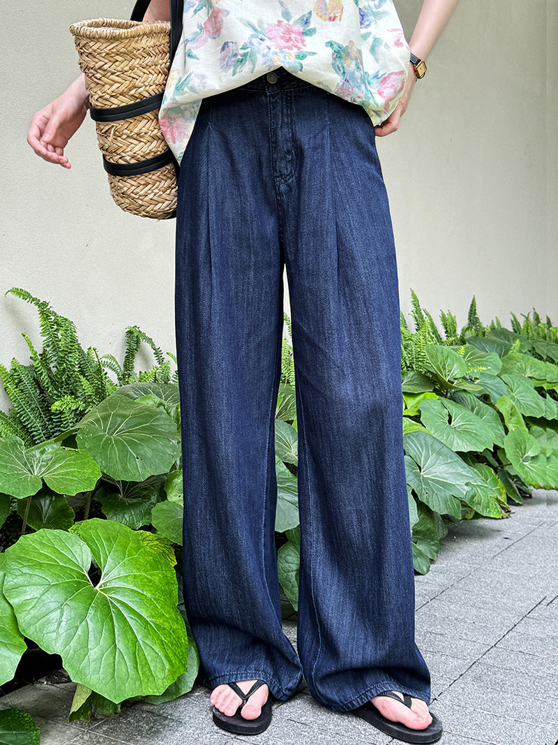 Breathable Cool High Waist Wide Leg Mopping Casual Pants