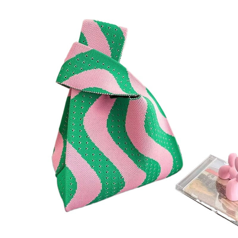 Women's Fashionable Large-capacity Striped Portable Storage Bag