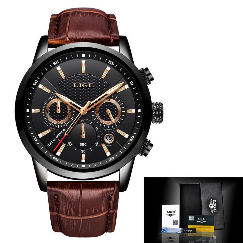 Men's Sports Quartz Watch Waterproof Steel Belt