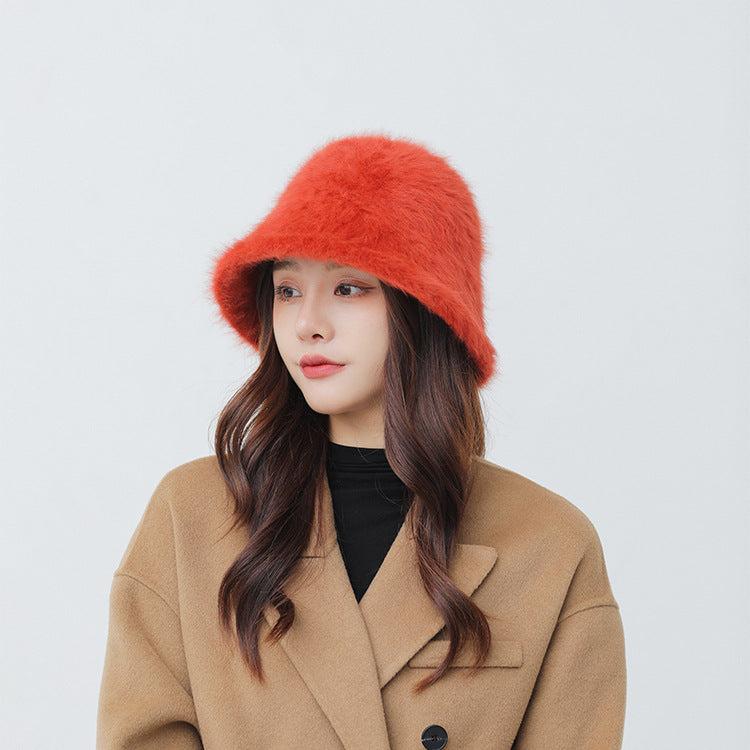 Rabbit Hair Bucket Fashionable Warm Hat