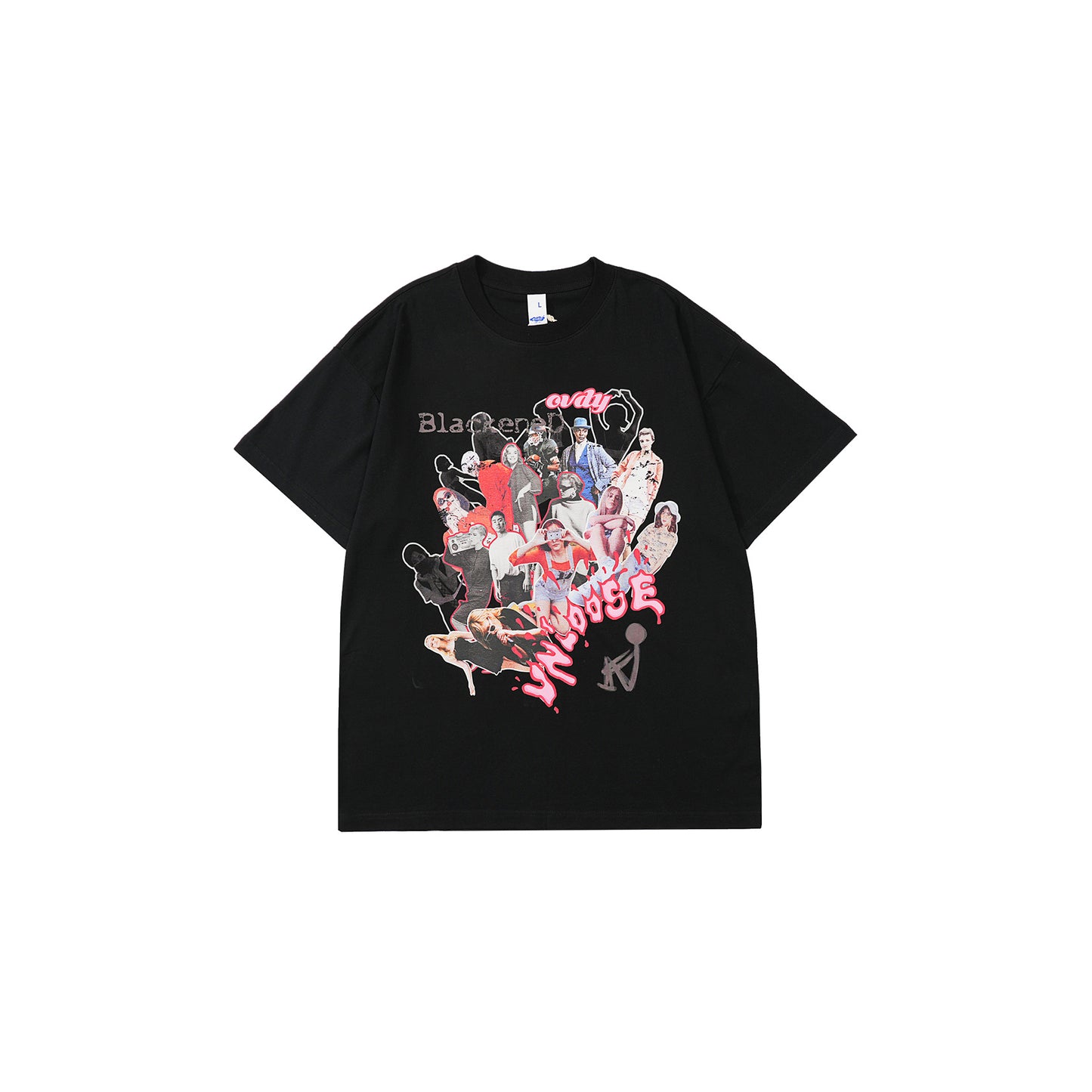 High Street Crowd Seeking Differences Design Theme Short Sleeve
