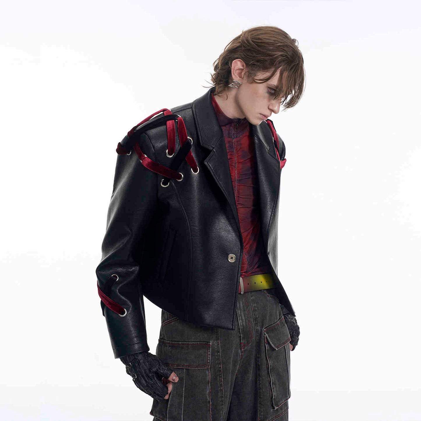 Short Leather Jacket Coat Men