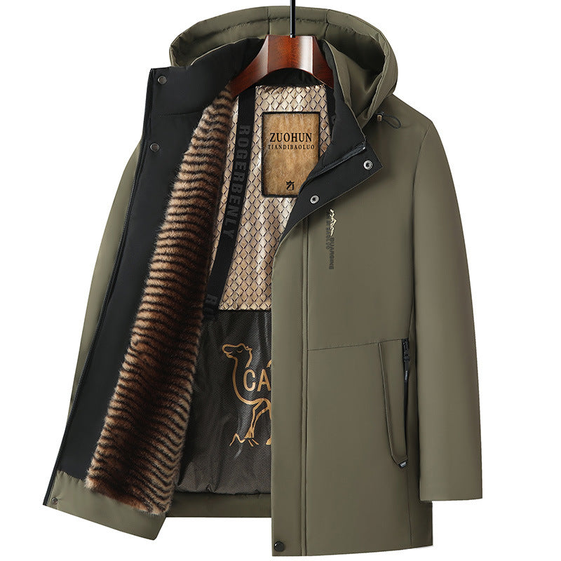 Men's Thermal Cotton Jacket With Detachable Hood