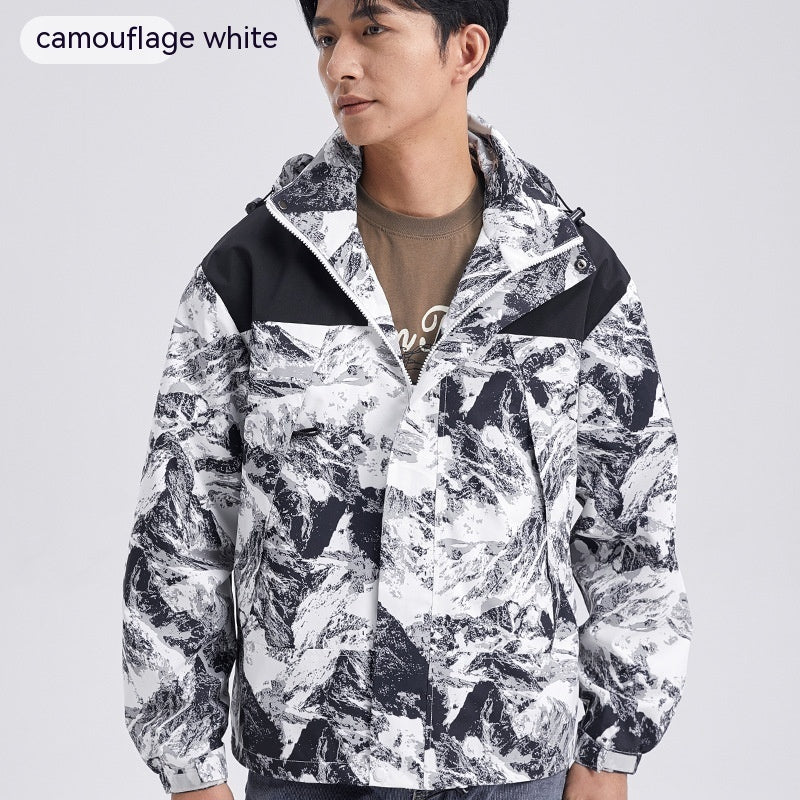 Hooded Outdoor Shell Jacket For Men And Women