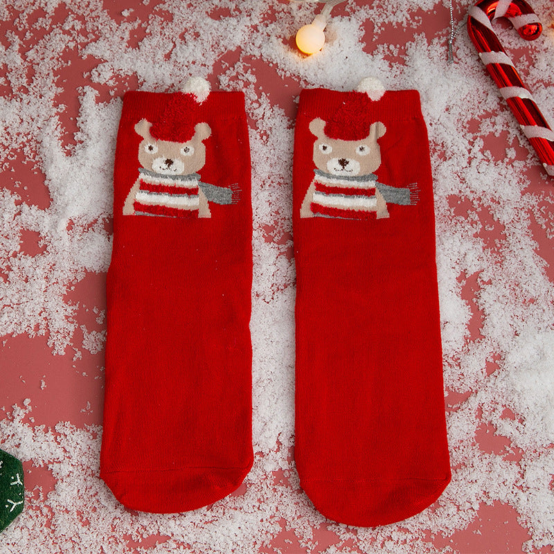 New Christmas Stockings European And American Women's Cotton Straight
