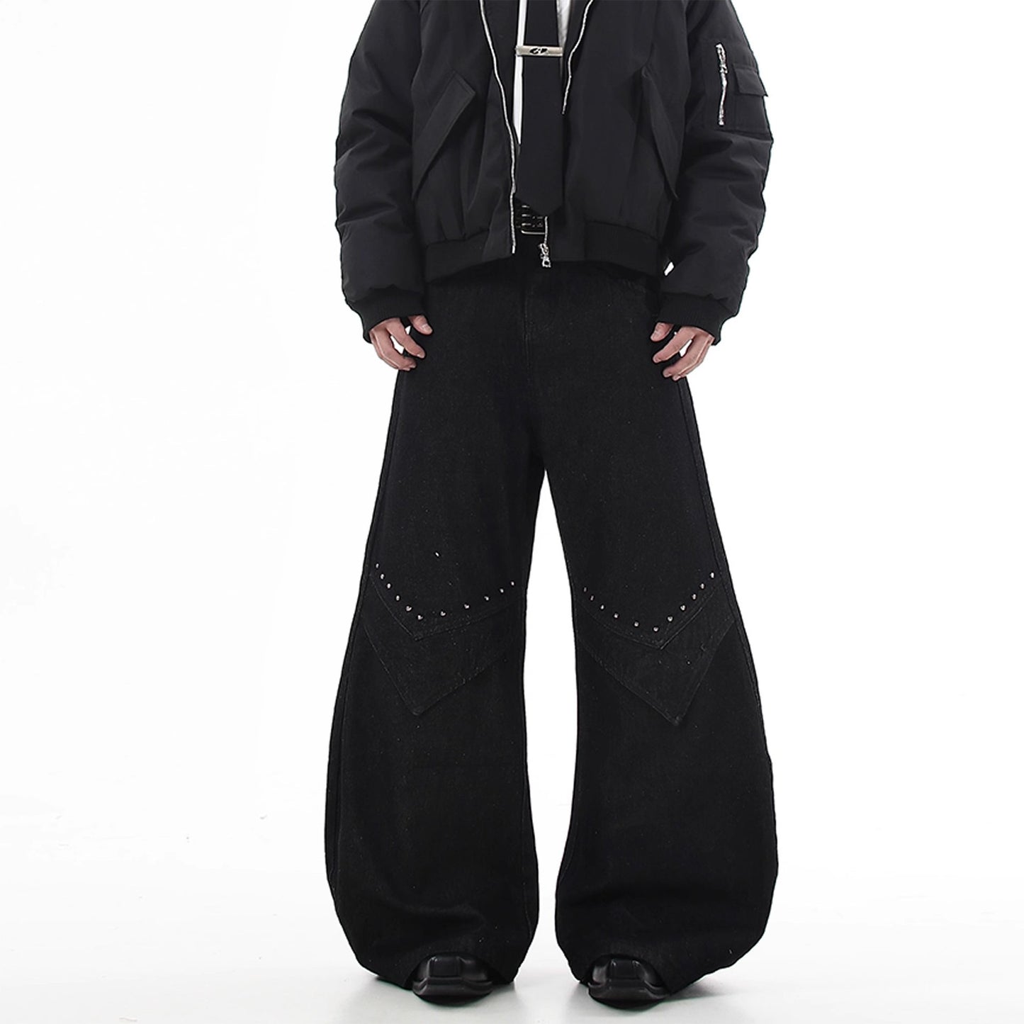 European And American Style Spring And Autumn American High Street Cleanfit Design Rivet Jeans