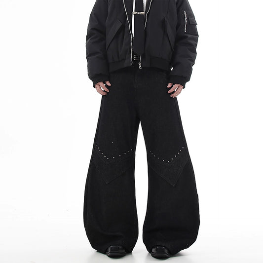 European And American Style Spring And Autumn American High Street Cleanfit Design Rivet Jeans