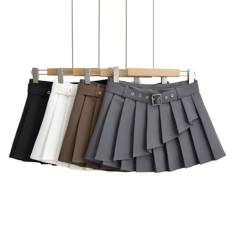 European And American Ins Hot Girl Waistband Pleated Skirt