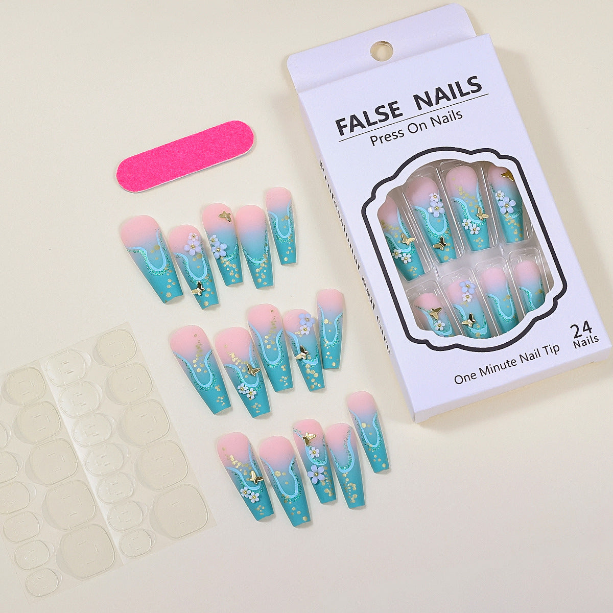 3D Camellia Butterfly Wear Nail Patch