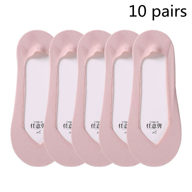 Boat Socks Women's Thin Shallow Mouth Invisible Socks Spring And Summer Striped Women's Boat Socks