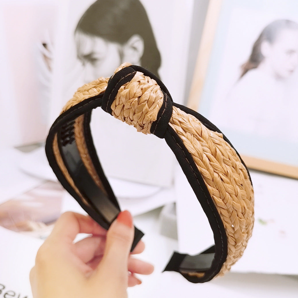 Straw braid headband